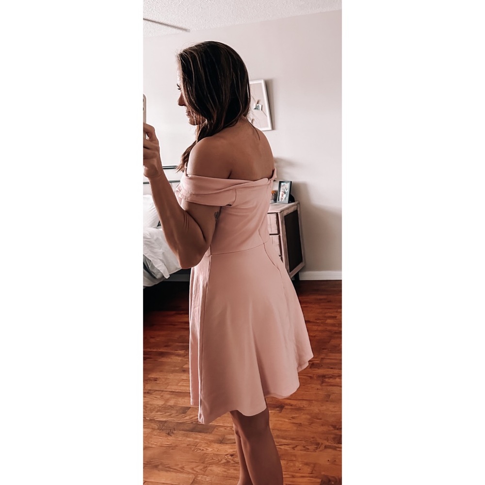 new ✨ lulus blush pink off shoulder mini dress - Picture 3 of 6